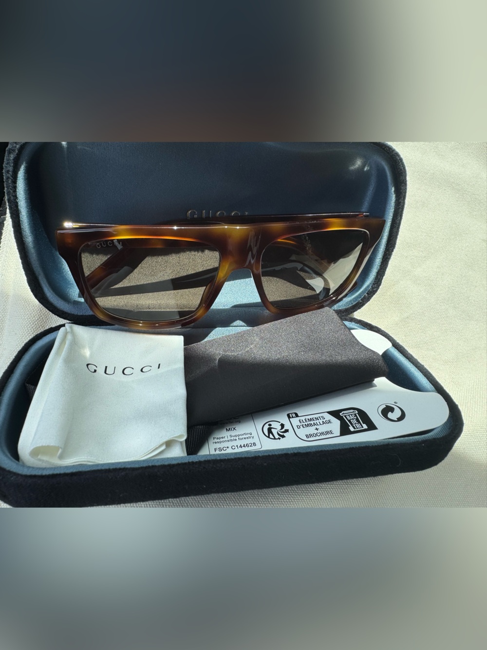 Gucci Tortoiseshell Sunglasses Frame with Brown Accents